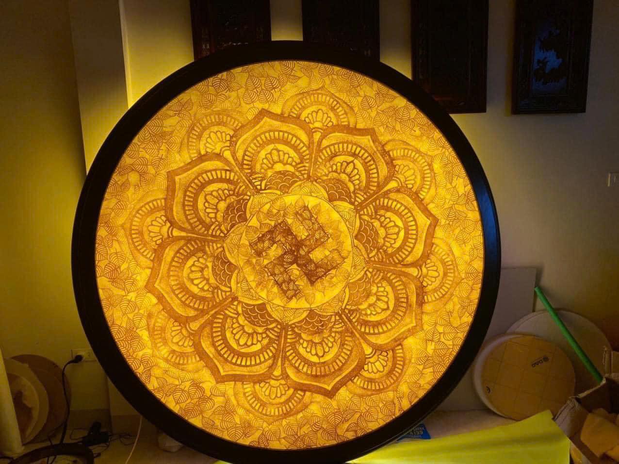 Tranh Trúc Chỉ Thủ Công Tròn – TP 22