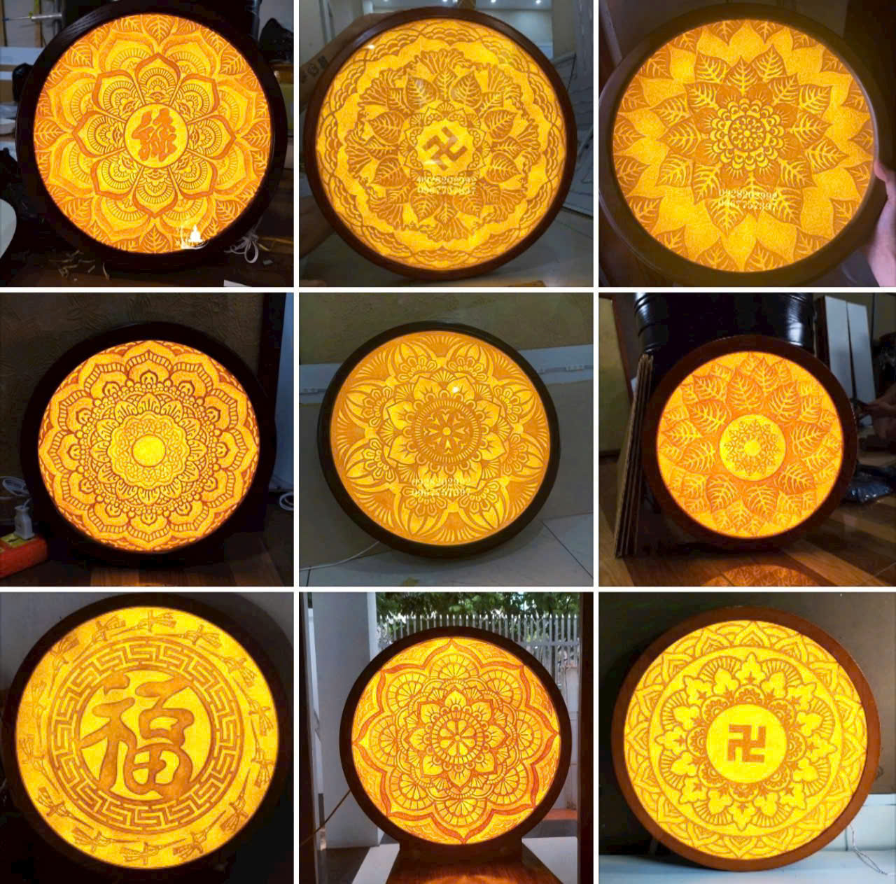 Tranh Trúc Chỉ Thủ Công Tròn - TP 97 - Ảnh 2